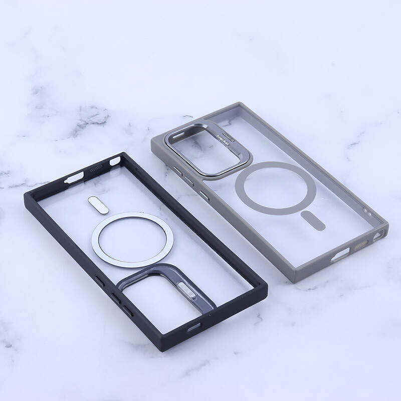 قاب PC مگ سیف Bracket سامسونگ Galaxy S24 Ultra استندشو با محافظ لنز رینگی