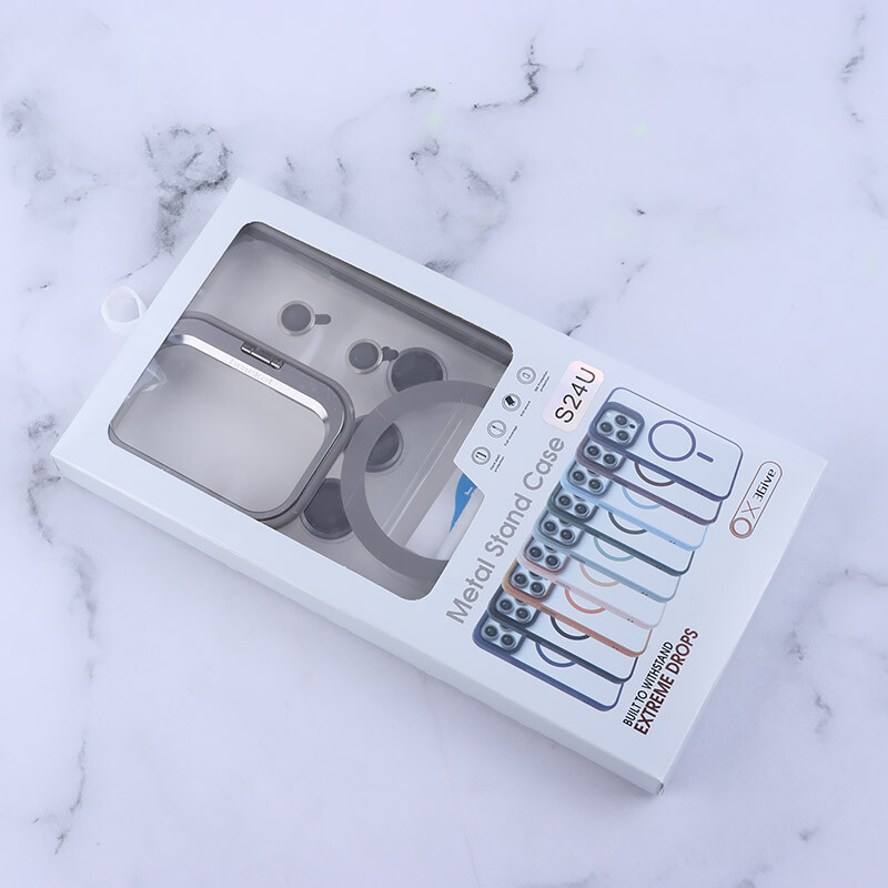 قاب PC مگ سیف Bracket سامسونگ Galaxy S24 Ultra استندشو با محافظ لنز رینگی