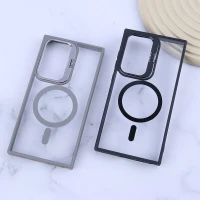 قاب PC مگ سیف Bracket سامسونگ Galaxy S24 Ultra استندشو با محافظ لنز رینگی