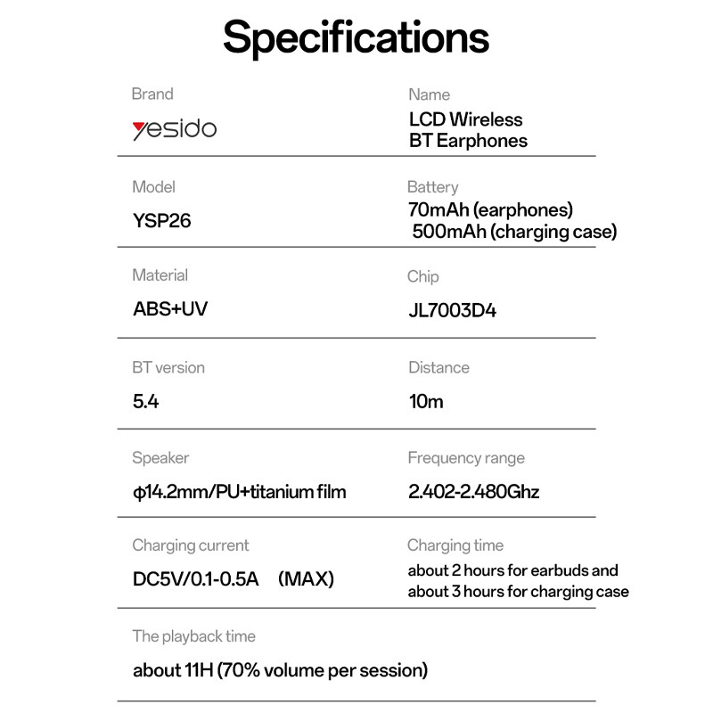 هندزفری بلوتوثی یسیدو YSP26