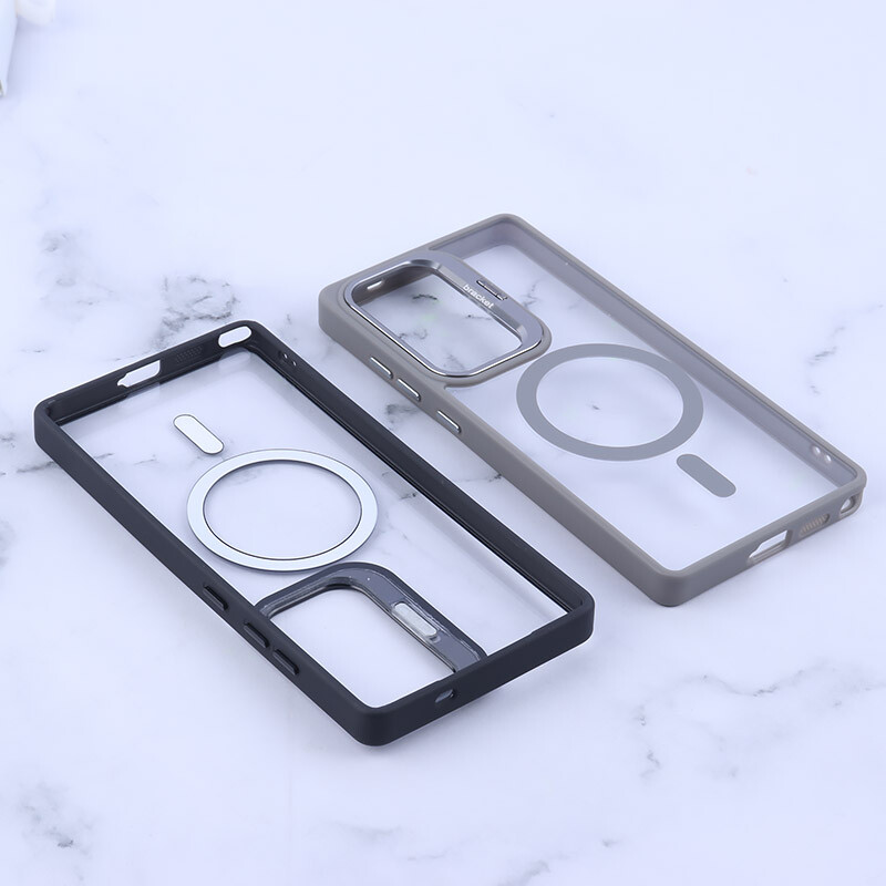 قاب PC مگ سیف Bracket سامسونگ Galaxy S25 Ultra استندشو با محافظ لنز رینگی