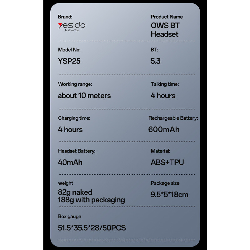 هندزفری بلوتوثی یسیدو YSP25