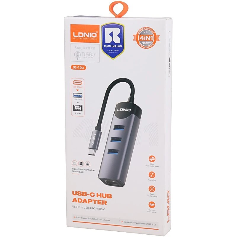 هاب 4 پورت Type-C الدینیو DS-144C