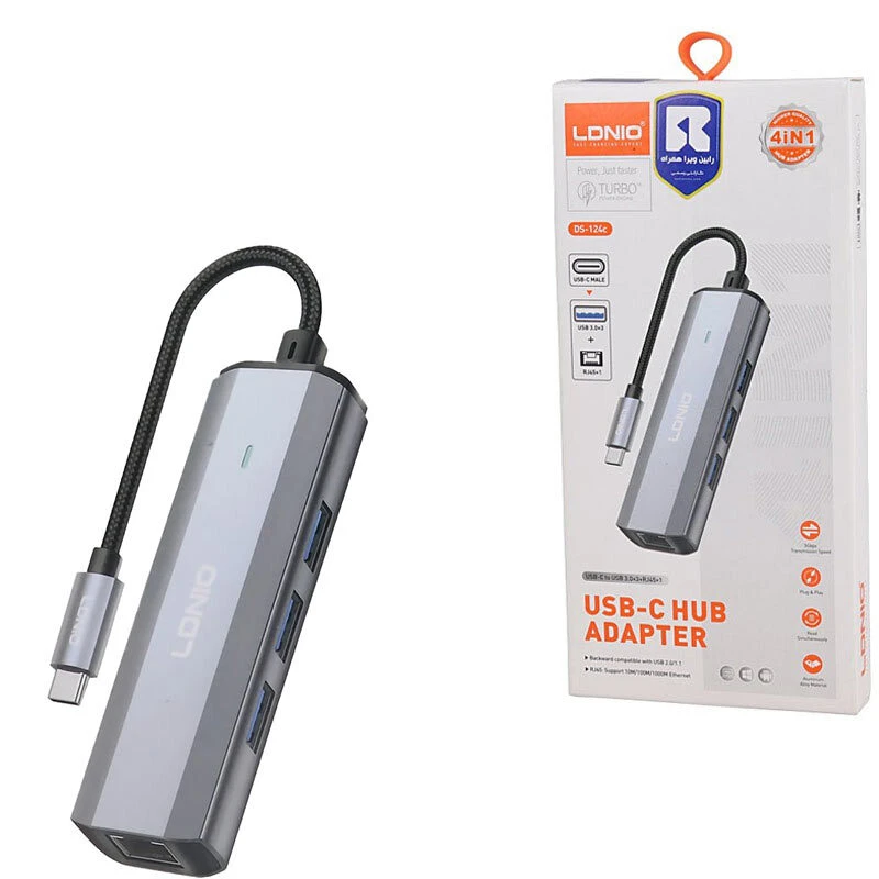 هاب 4 پورت Type-C الدینیو DS-124C