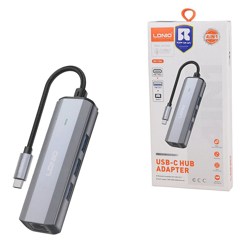 هاب 4 پورت Type-C الدینیو DS-124C