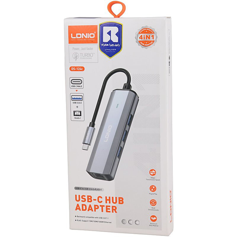 هاب 4 پورت Type-C الدینیو DS-124C