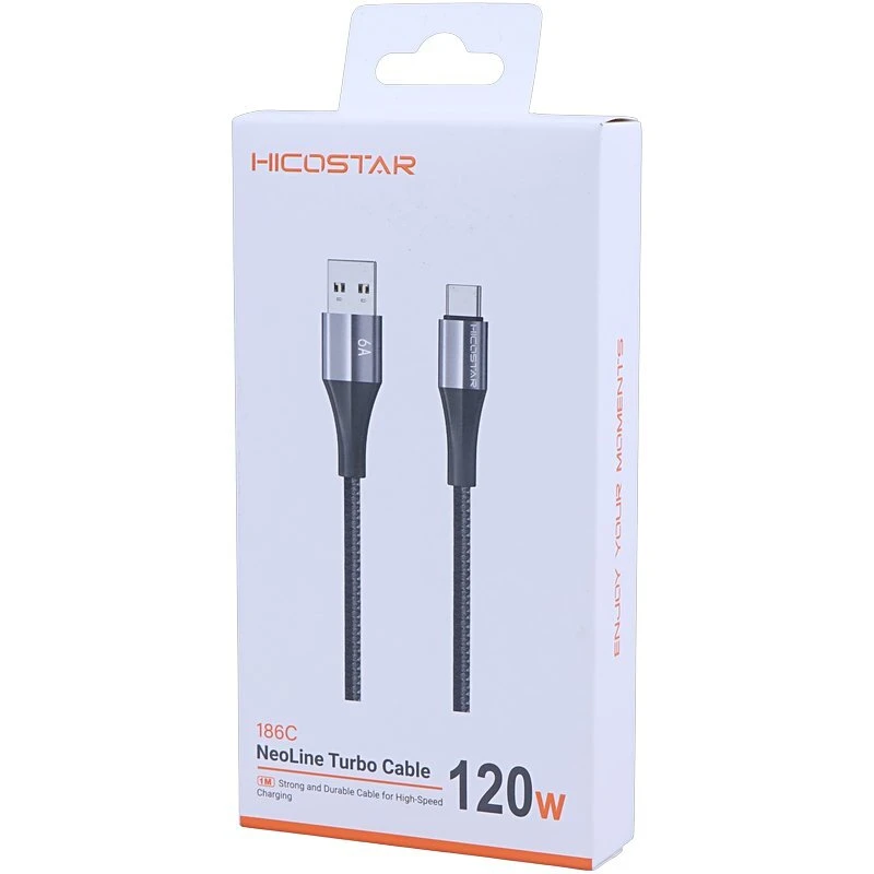 کابل تایپ سی فست شارژ 120 وات هایکو استار 186C طول 1 متر