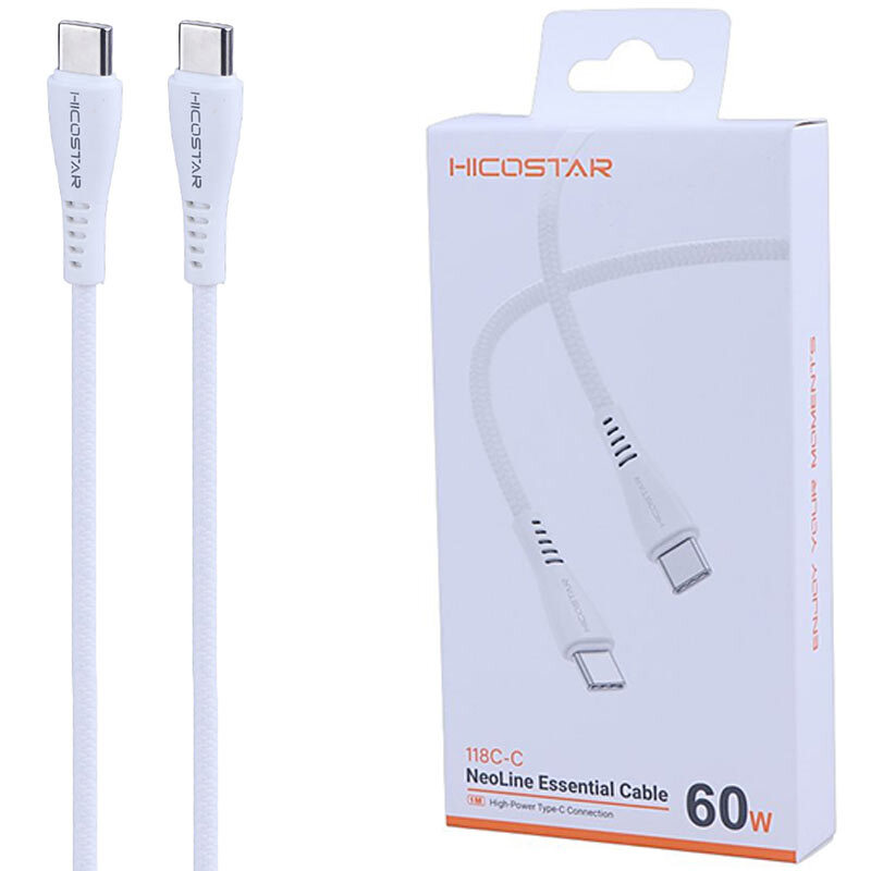 کابل دو سر تایپ سی فست شارژ 60 وات هایکو استار 118C-C طول 1 متر