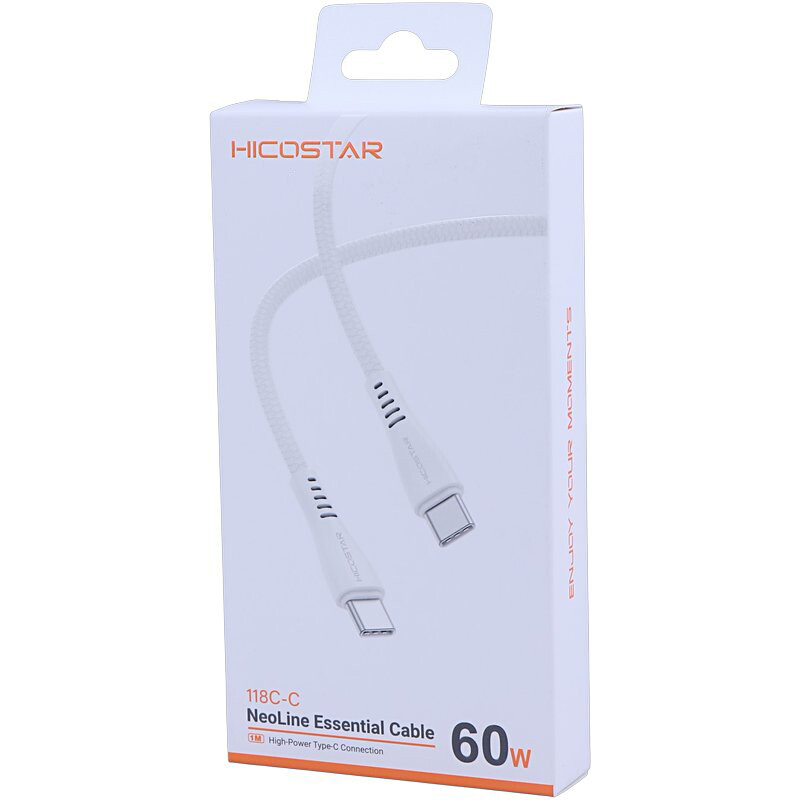 کابل دو سر تایپ سی فست شارژ 60 وات هایکو استار 118C-C طول 1 متر