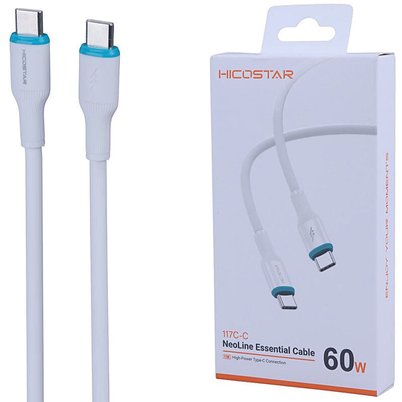 کابل دو سر تایپ سی فست شارژ 60 وات هایکو استار 117C-C طول 1 متر