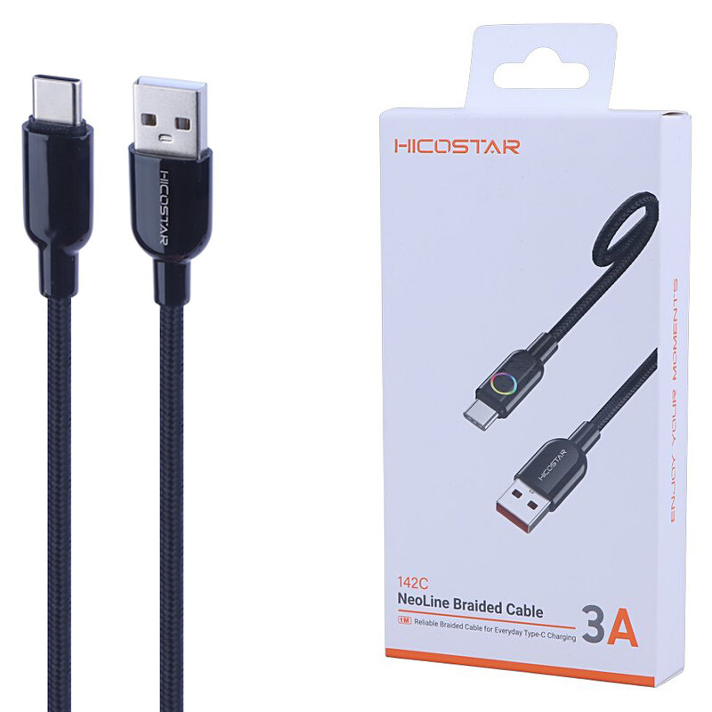 کابل تایپ سی فست شارژ 3 آمپر هایکو استار 142C طول 1 متر