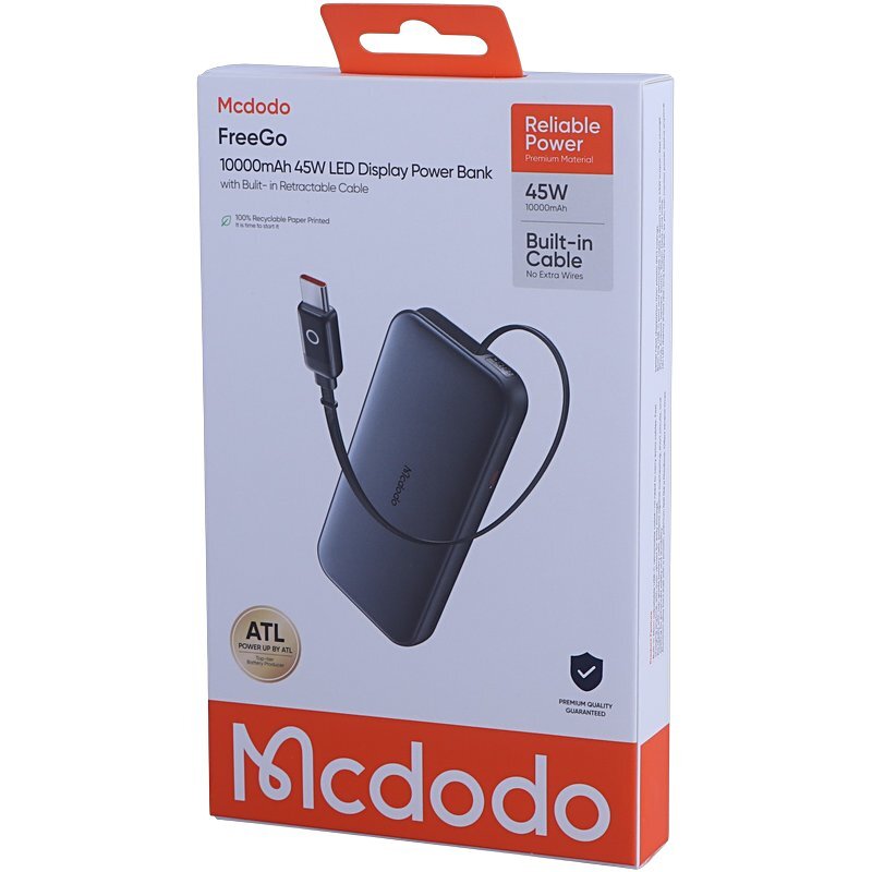 پاور بانک فست شارژ مک دودو FreeGo MC-592 PD 45W ظرفیت 10000 میلی آمپر ساعت