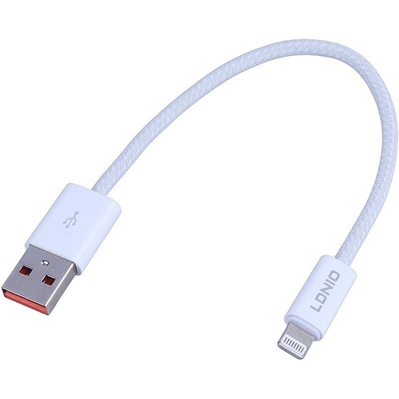 کابل کوتاه لایتنینگ فست شارژ 25 وات الدینیو LS901 طول 20 سانتی متر