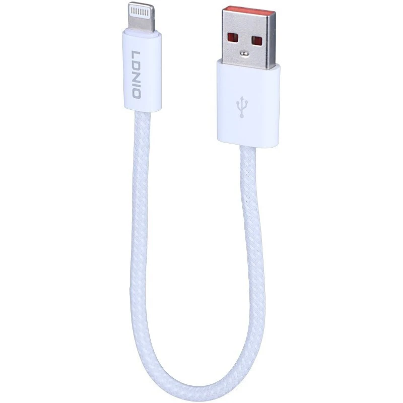 کابل کوتاه لایتنینگ فست شارژ 25 وات الدینیو LS901 طول 20 سانتی متر