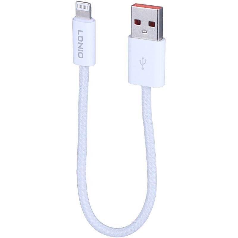 کابل کوتاه لایتنینگ فست شارژ 25 وات الدینیو LS901 طول 20 سانتی متر