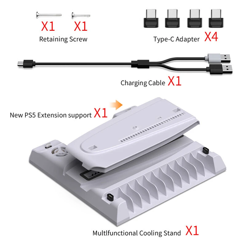 خنک کننده و شارژر دسته PS5/PS5 Slim/PS5 Pro دابی TP5-3537D