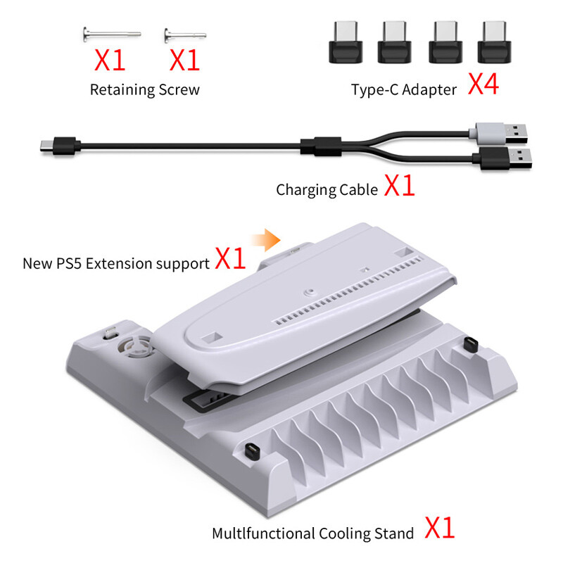 خنک کننده و شارژر دسته PS5/PS5 Slim/PS5 Pro دابی TP5-3537D