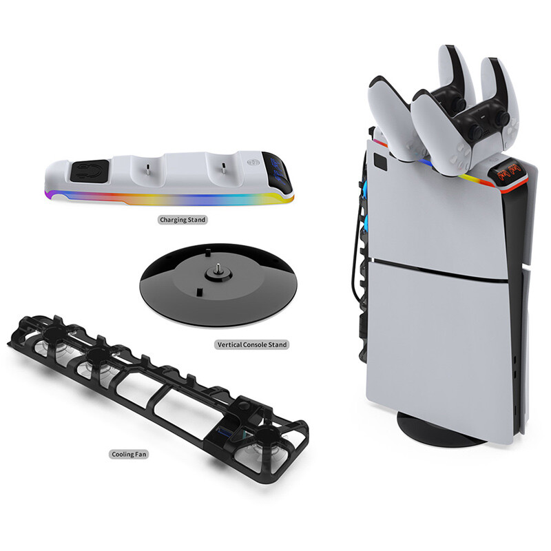 فن خنک کننده و شارژر دسته و پایه نگهدارنده هدفون و کنسول PS5 Slim دابی TP5-35130