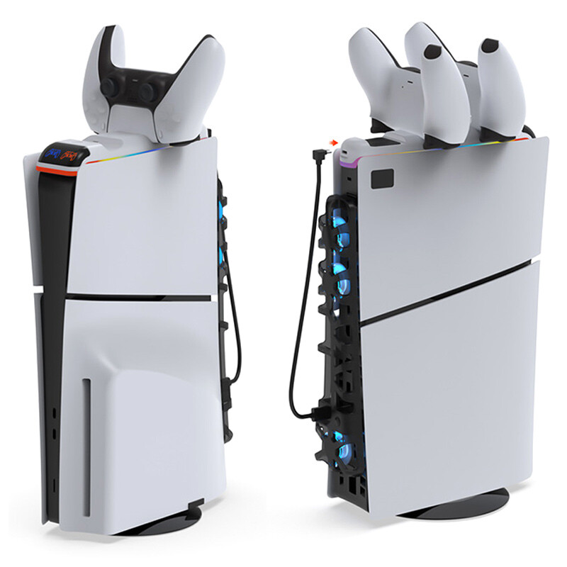 فن خنک کننده و شارژر دسته و پایه نگهدارنده هدفون و کنسول PS5 Slim دابی TP5-35130