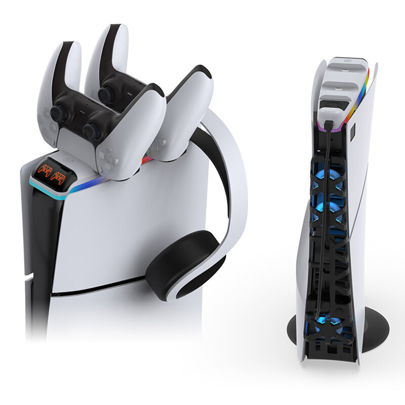 فن خنک کننده و شارژر دسته و پایه نگهدارنده هدفون و کنسول PS5 Slim دابی TP5-35130