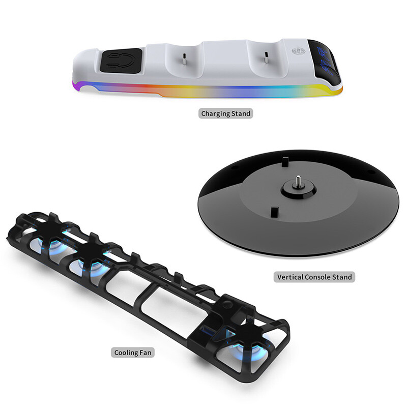 فن خنک کننده و شارژر دسته و پایه نگهدارنده هدفون و کنسول PS5 Slim دابی TP5-35130