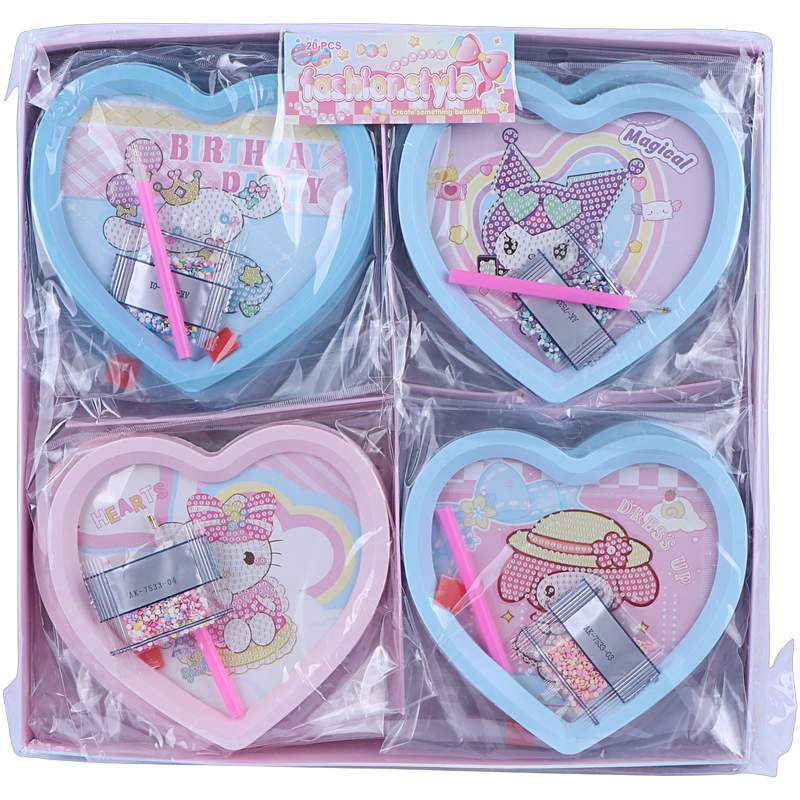 ست نقاشی الماسی قلبی کرومی و ملودی AK-7533