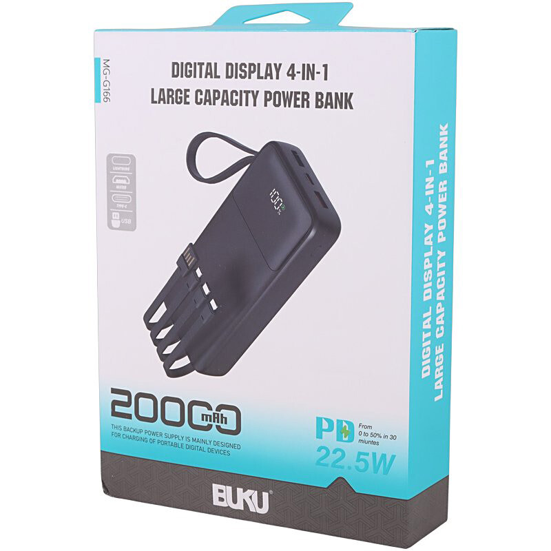 پاور بانک فست شارژ بوکو MG-G166 QC3.0 PD 18W ظرفیت 20000 میلی آمپر ساعت