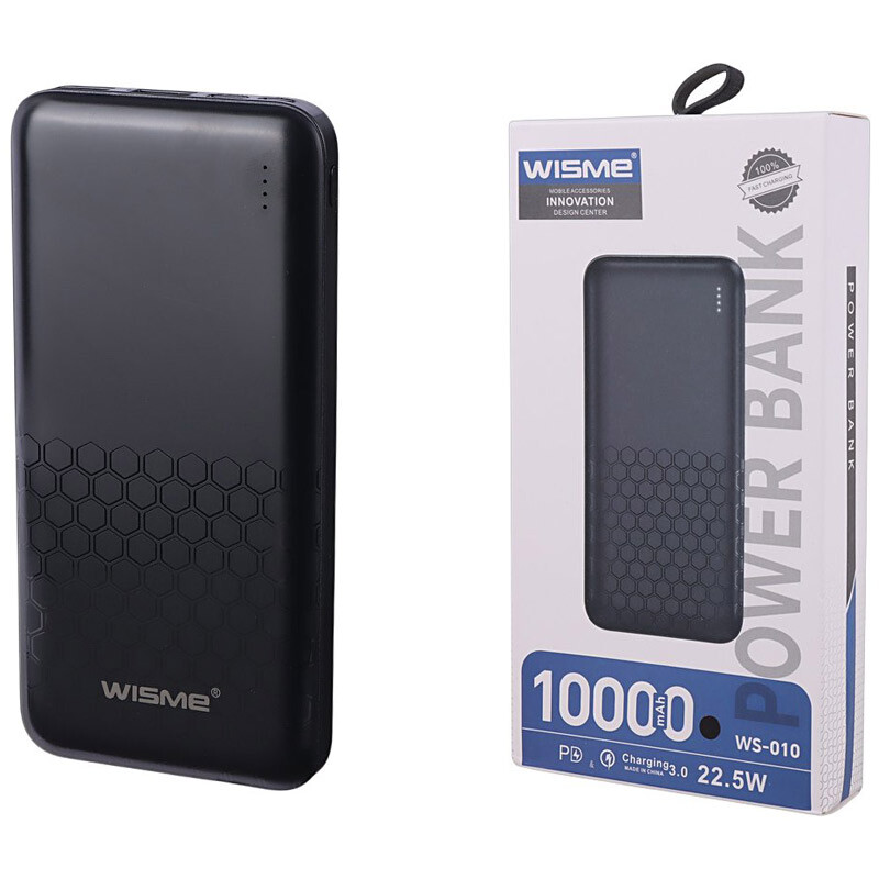 پاور بانک فست شارژ ویسمی WS-010 QC3.0 PD 22.5W ظرفیت 10000 میلی آمپر ساعت