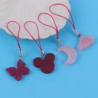 آویز فلش و موبایل رزینی اشکال صورتی سرخابی