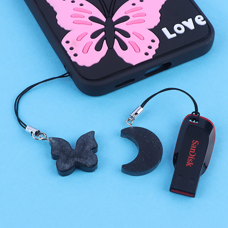 آویز فلش و موبایل رزینی اشکال مشکی