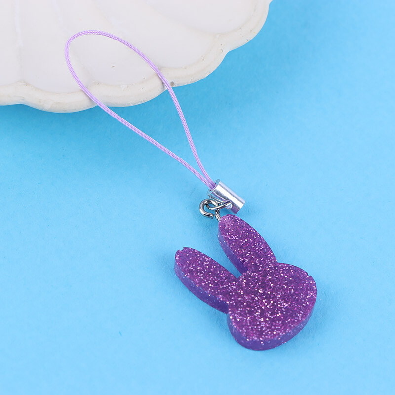 آویز فلش و موبایل رزینی اشکال بنفش