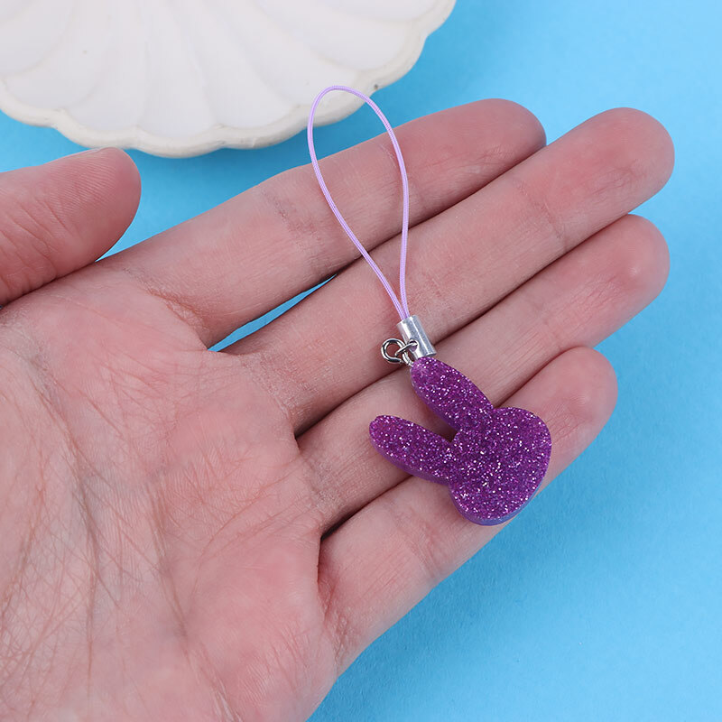 آویز فلش و موبایل رزینی اشکال بنفش