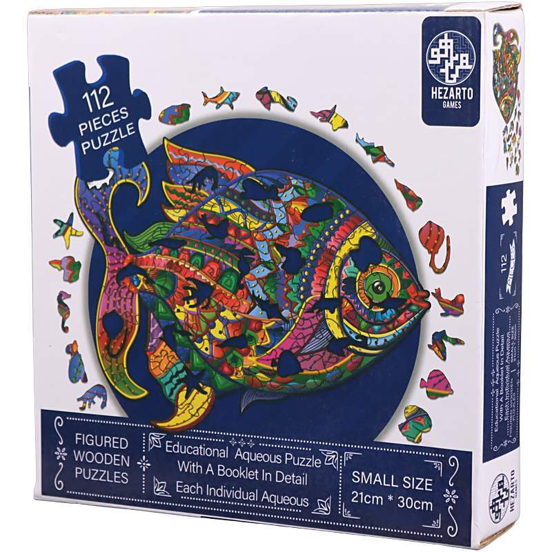 پازل چوبی 112 تکه هزارتو طرح ماهی کد 010994