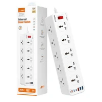 چند راهی 10 خانه برق الدینیو SC10610C با کابل 2 متری + شارژر USB و Type-C