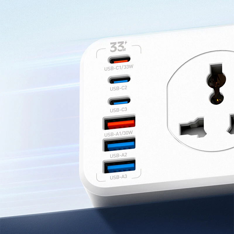 چند راهی 10 خانه الدینیو SC10610C با کابل 2 متری + شارژر USB و Type-C