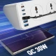 چند راهی 10 خانه الدینیو SC10610C با کابل 2 متری + شارژر USB و Type-C