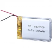 باتری لیتیومی 200mAh 20*48*3mm 042030P