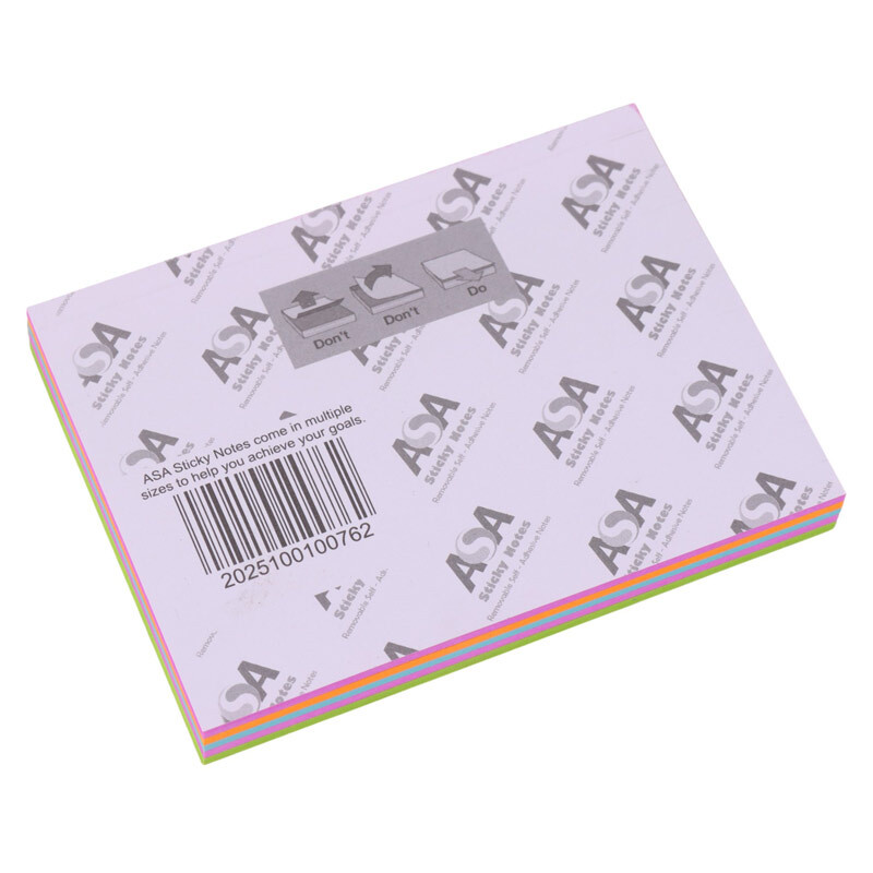 کاغذ یادداشت چسب دار رنگی ASA 7.5*10cm بسته 100 برگی