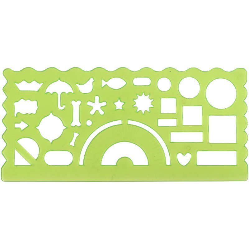 خط کش شابلون دار ژله ای 20cm بسته 2 عددی کد 1