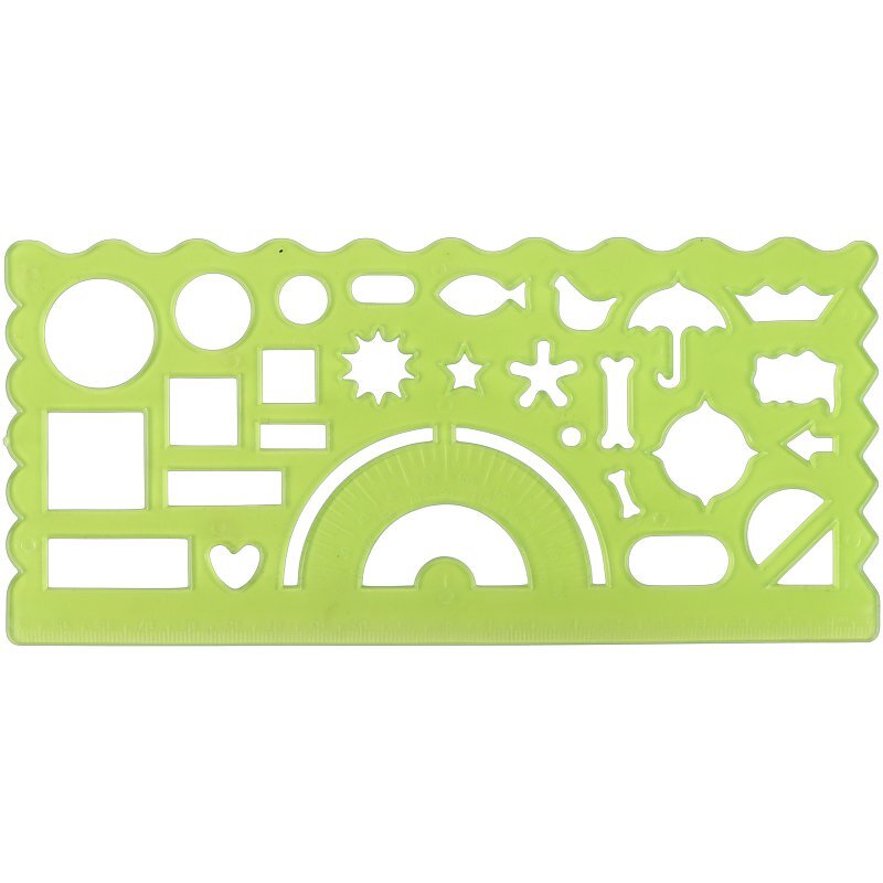 خط کش شابلون دار ژله ای 20cm بسته 2 عددی کد 1