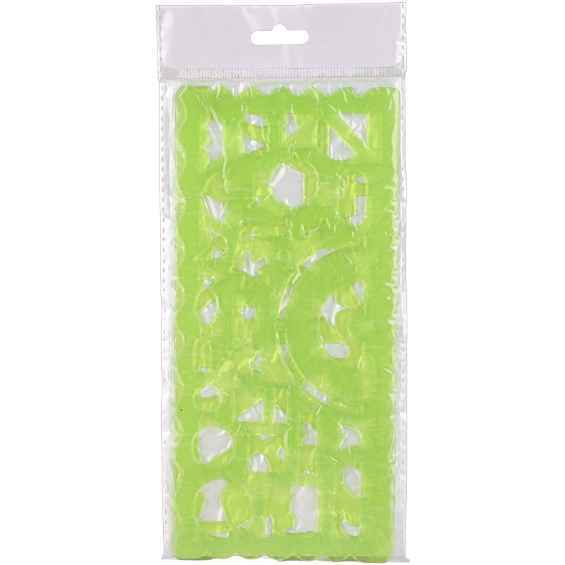 خط کش شابلون دار ژله ای 20cm بسته 2 عددی کد 1