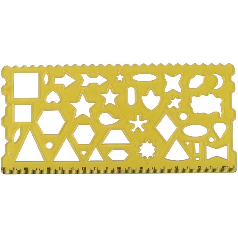 خط کش شابلون دار ژله ای 20cm بسته 2 عددی کد 2