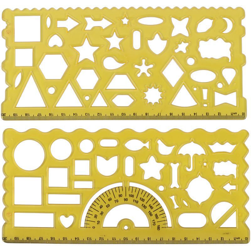 خط کش شابلون دار ژله ای 20cm بسته 2 عددی کد 2