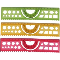 خط کش شابلون دار ژله ای 20cm کد 1