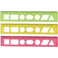 خط کش شابلون دار ژله ای 20cm