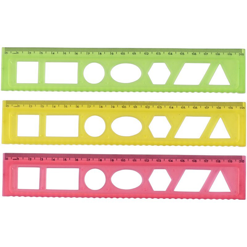 خط کش شابلون دار ژله ای 20cm