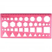 خط کش شابلون دار ژله ای 20cm کد 2