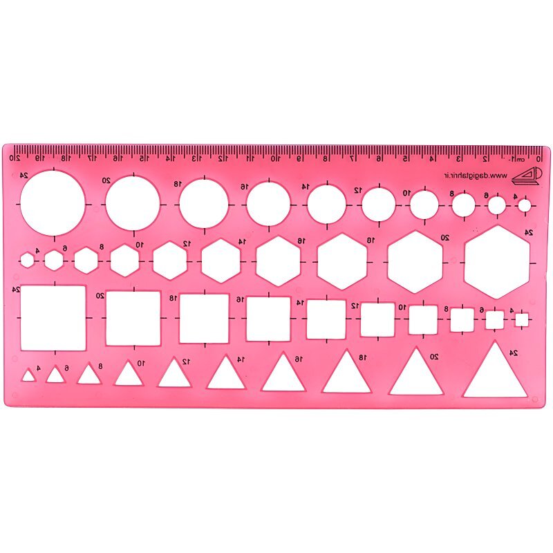 خط کش شابلون دار ژله ای 20cm کد 2