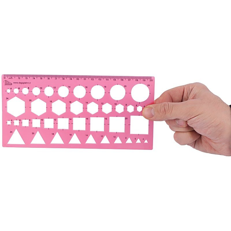 خط کش شابلون دار ژله ای 20cm کد 2