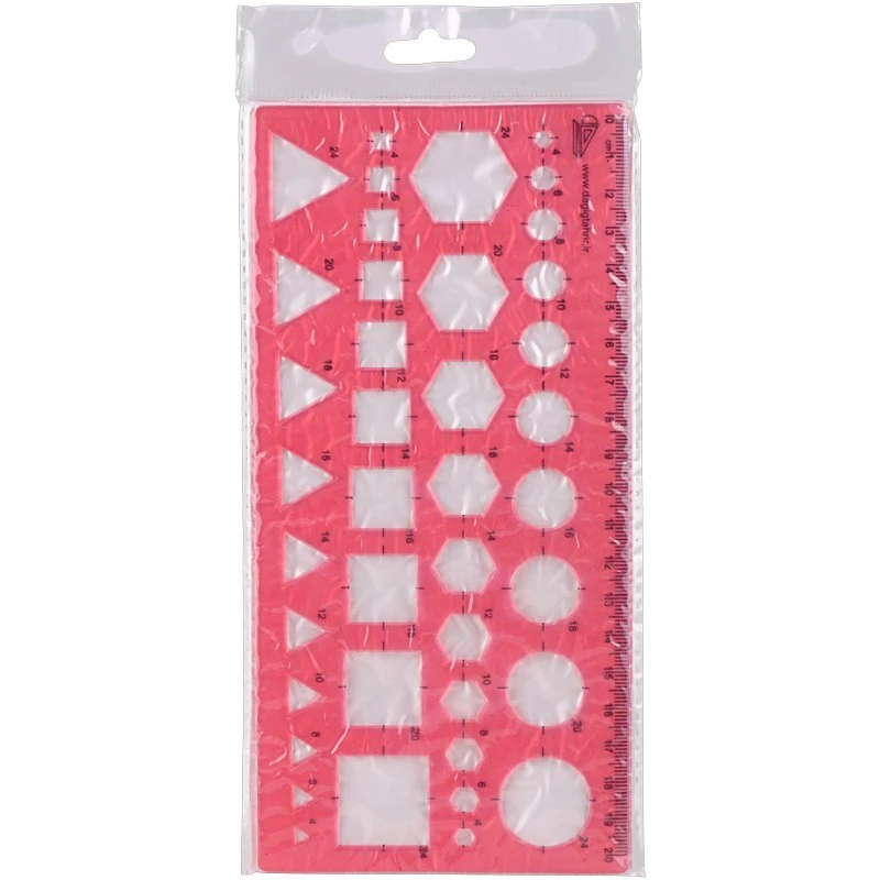 خط کش شابلون دار ژله ای 20cm کد 2